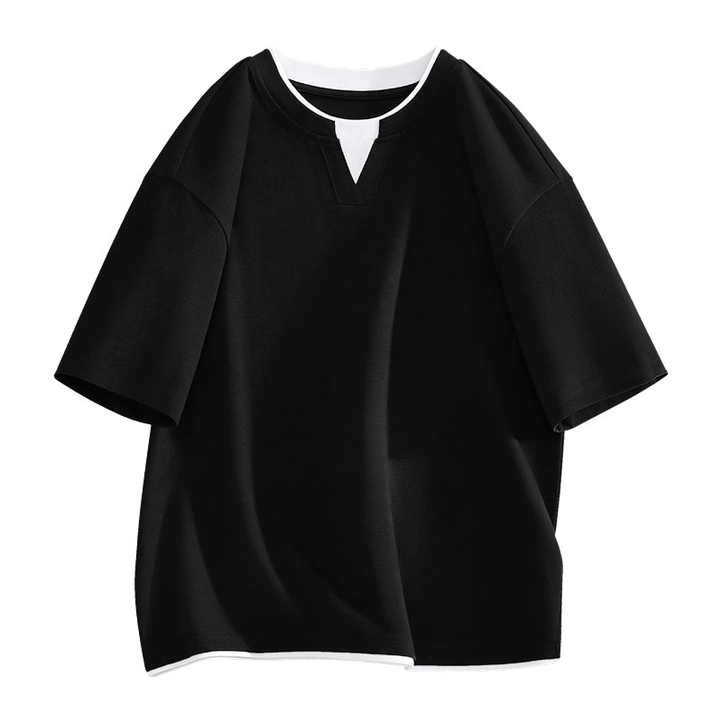 Faux Layered Short Sleeve T-Shirt