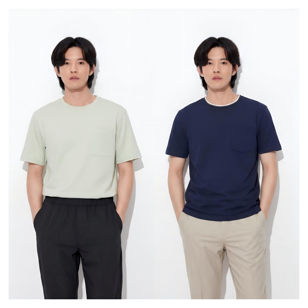 Round Neck Pocket Short Sleeve T-Shirt