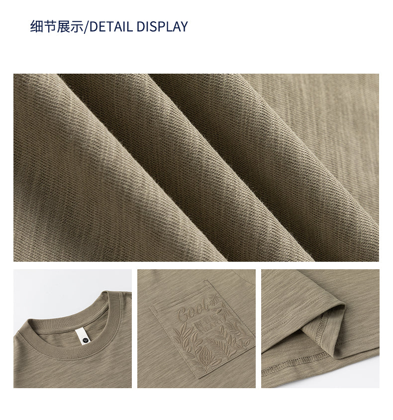 Round Neck Pocket Short Sleeve T-Shirt 2