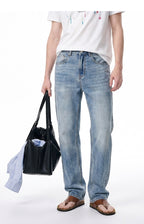 Straight Leg Denim Pants 2
